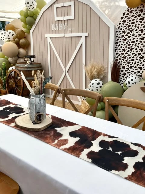 8. Faux Cowhide Table Runner
