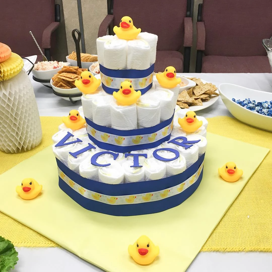 5. The Diaper Cake Centerpiece
