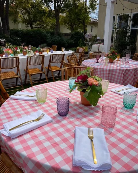 3. Use Fabric Gingham Tablecloths