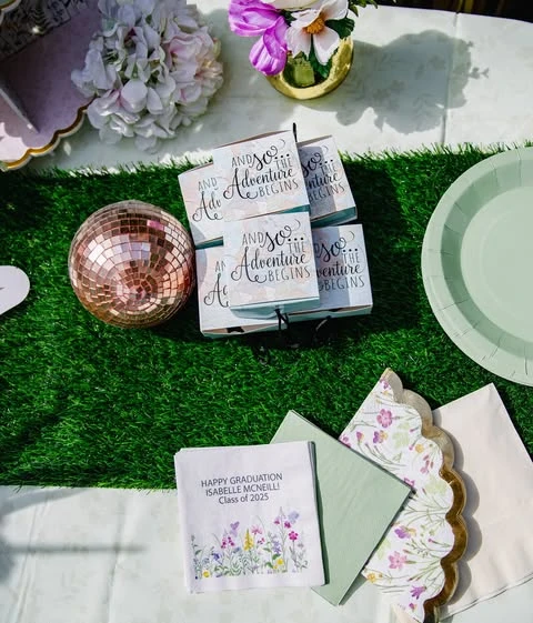 10. Mixing Faux Greenery With Floral Paperware image 5