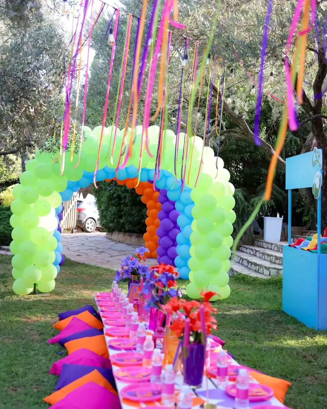 2. Define Outdoor Party Zones With Bright Colors image 2