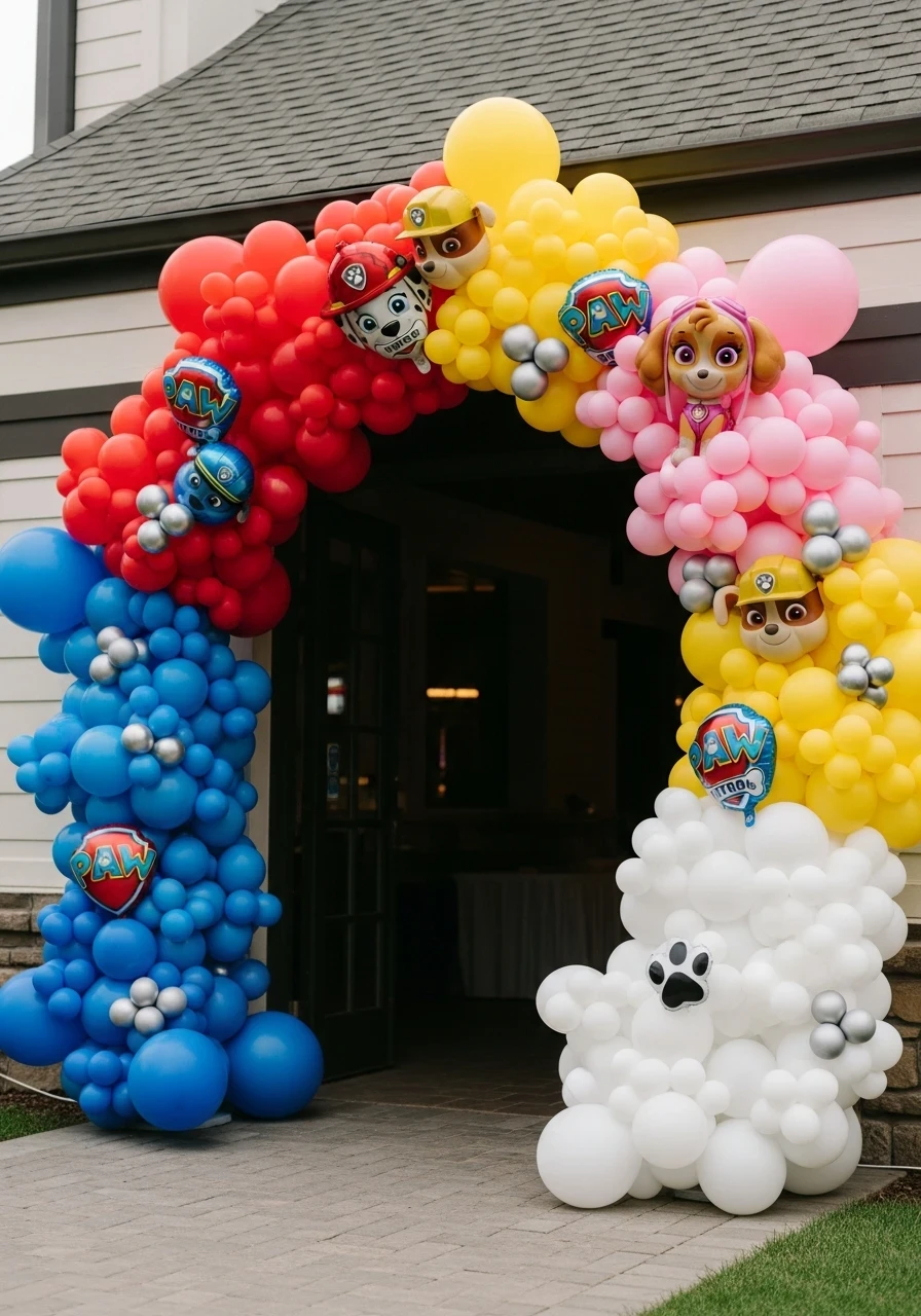 5. Color-Block Your Paw Patrol Balloon Arch