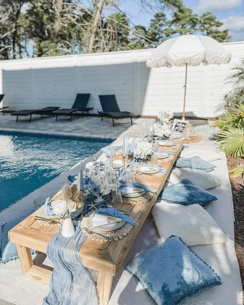 4. Poolside Low Table Setup