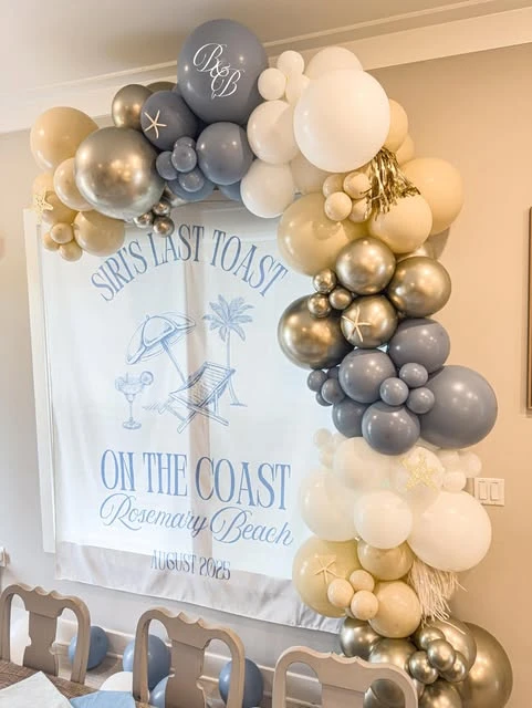 9. Neutral and Gold Balloons