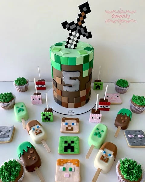 14. Cohesive Minecraft Dessert Table image 2