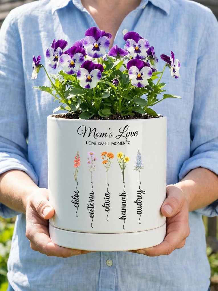 23. Custom Birth Flower Planter