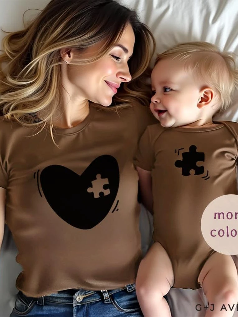 10. Matching Puzzle Piece Shirts