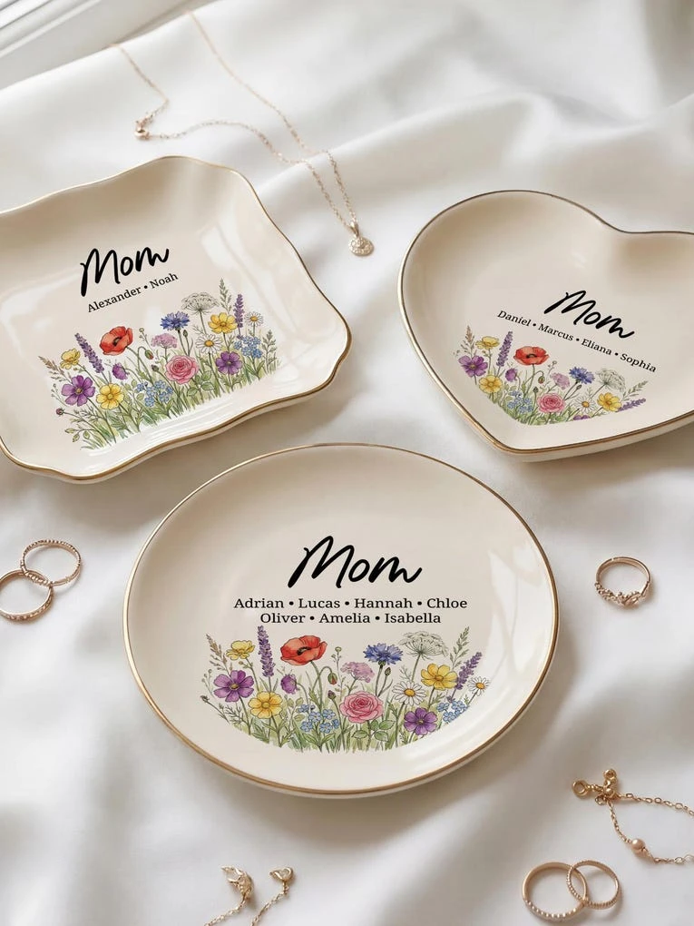 12. Personalized Wildflower Ring Dish