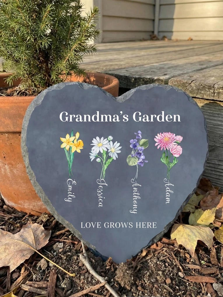 20. Personalized Garden Slate Stone