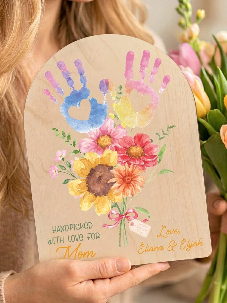 21. Printed Handprint Wood Plaque
