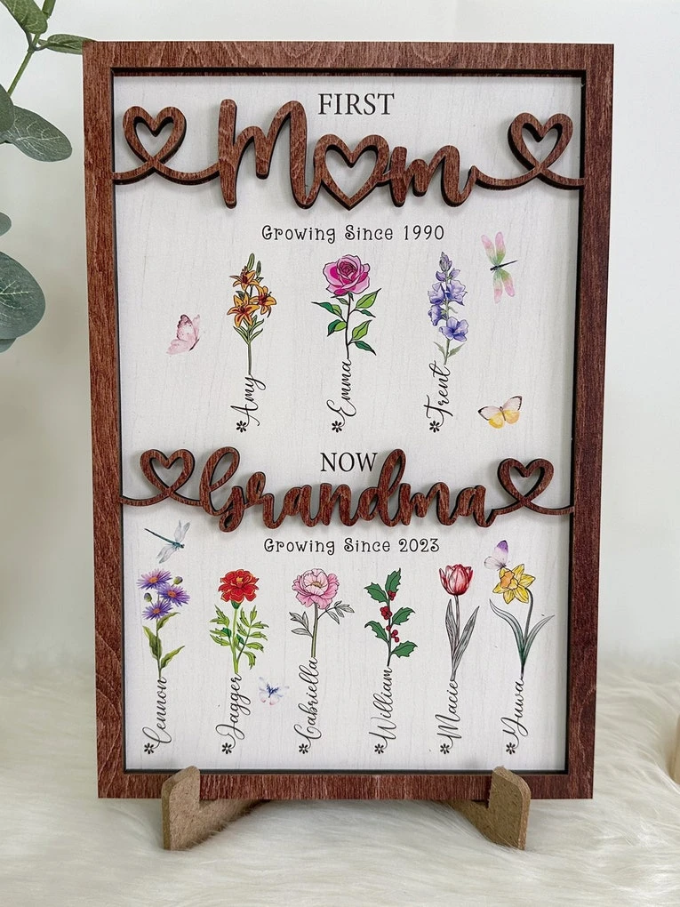29. Personalized Grandma Flower Sign