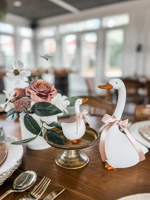 11. Goose Figurine Centerpiece