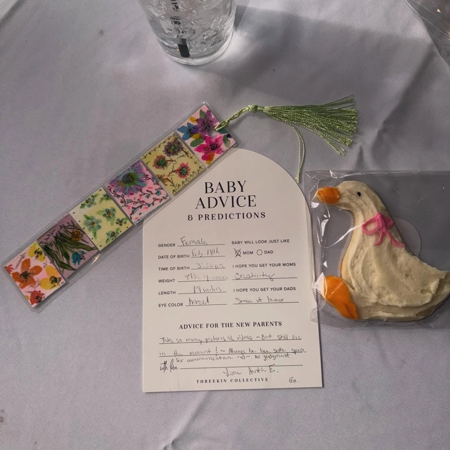 18. Advice Card and Cookie Favor