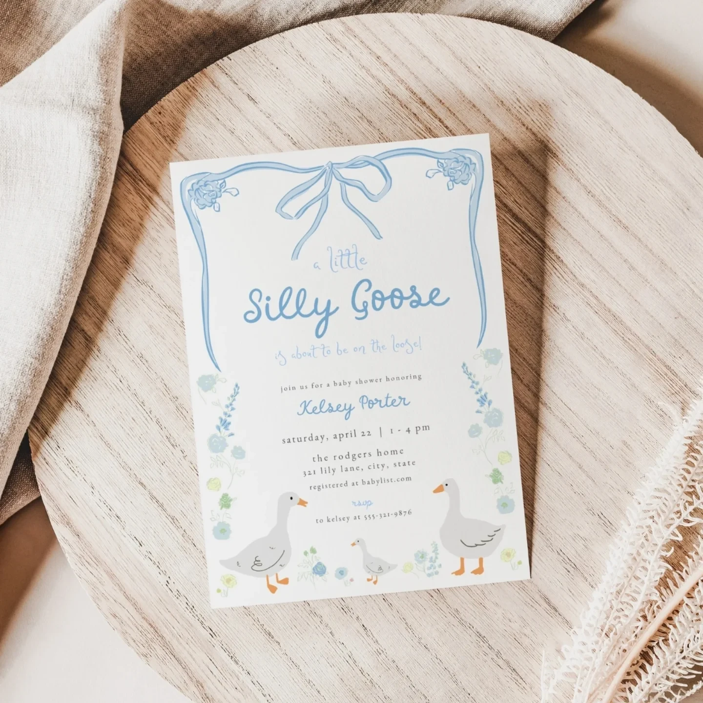 20. Illustrated Goose Invitation
