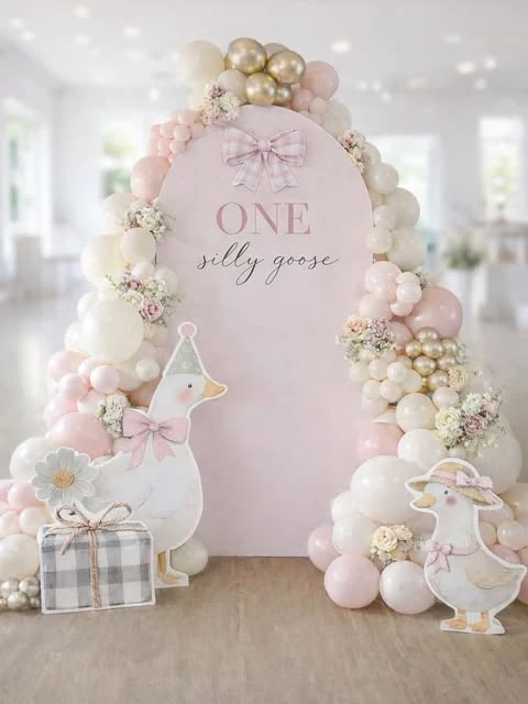 23. Pink Goose Themed Backdrop