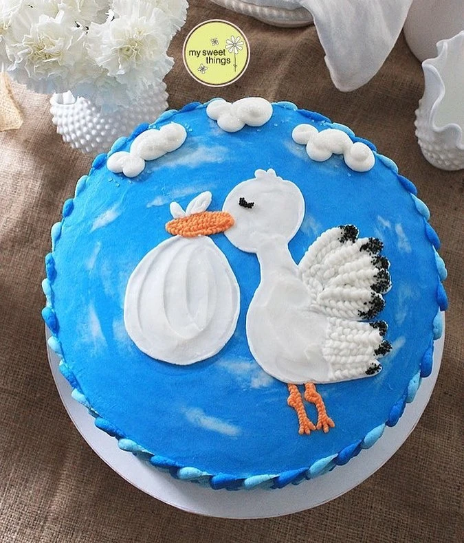 13. Classic Stork Buttercream Cake