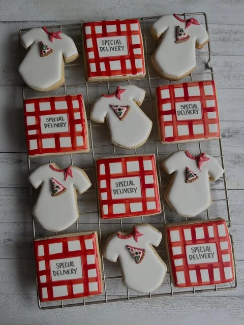 18. Pizza-Themed Shower Cookies