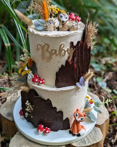 14. Chocolate Bark Tiered Cake