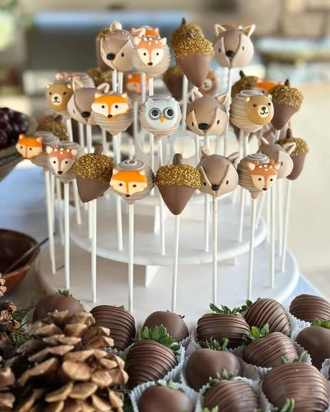 19. Intricate Woodland Cake Pops