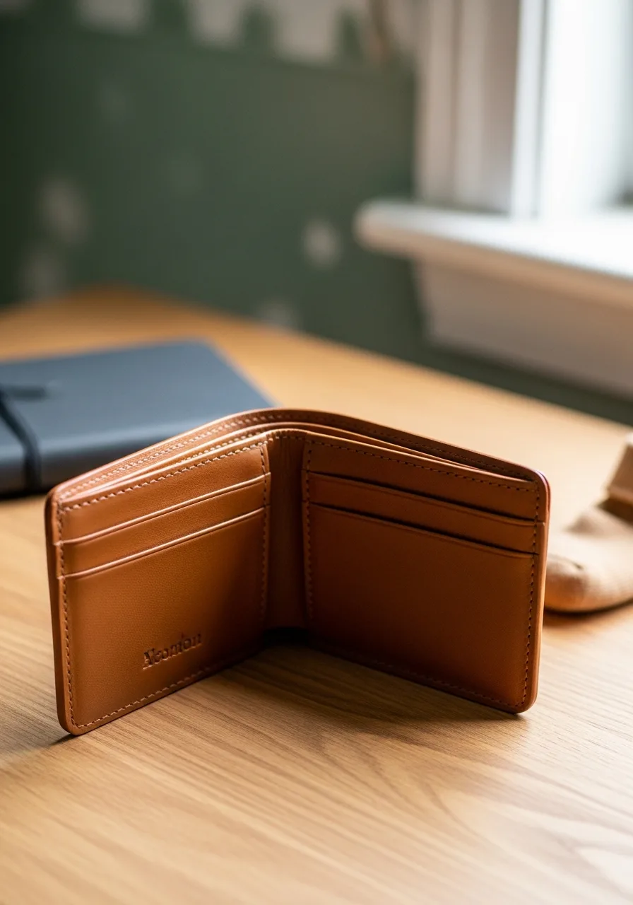 11. Cognac Leather Monogrammed Wallet