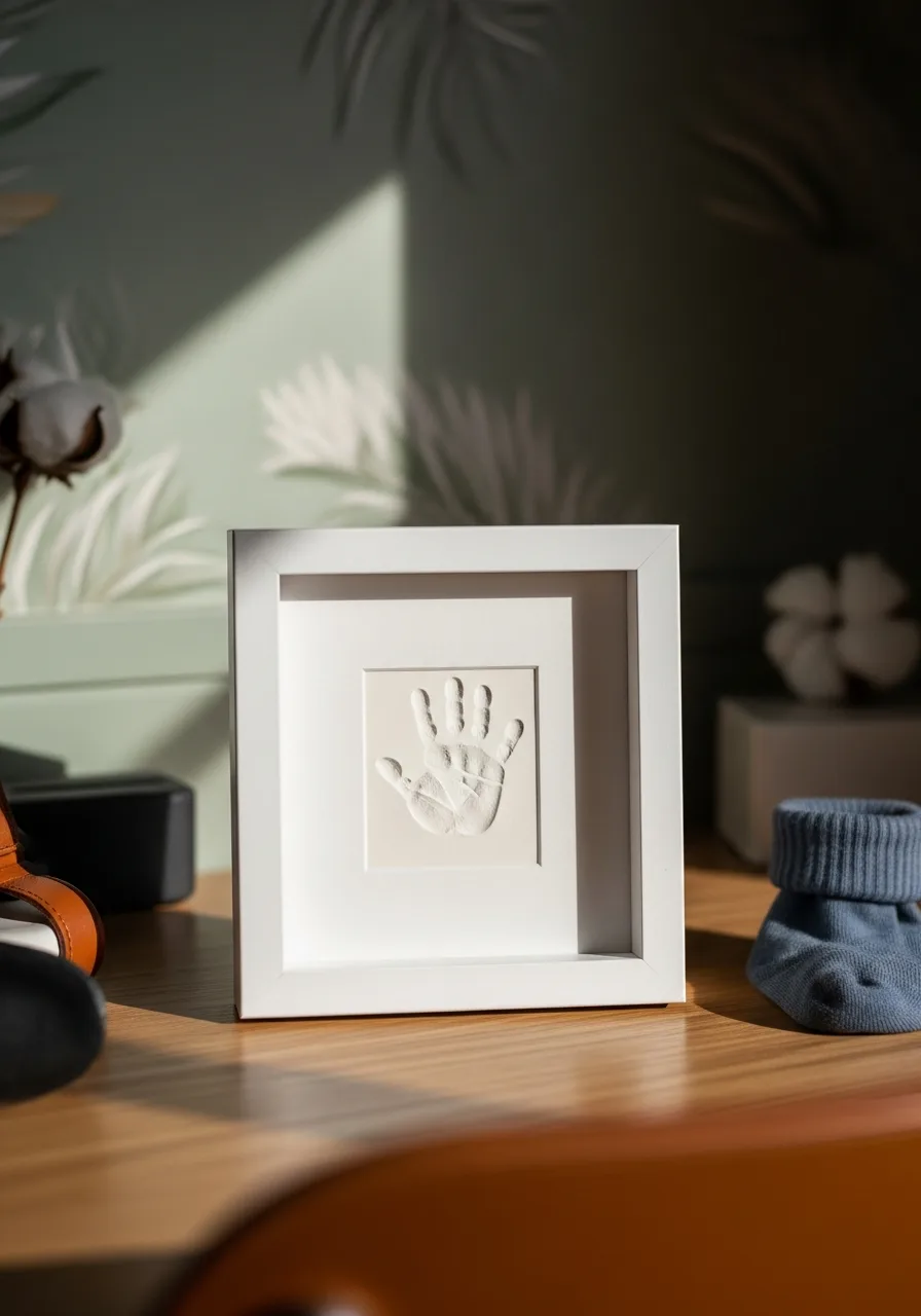 2. Modern Clay Handprint Shadowbox