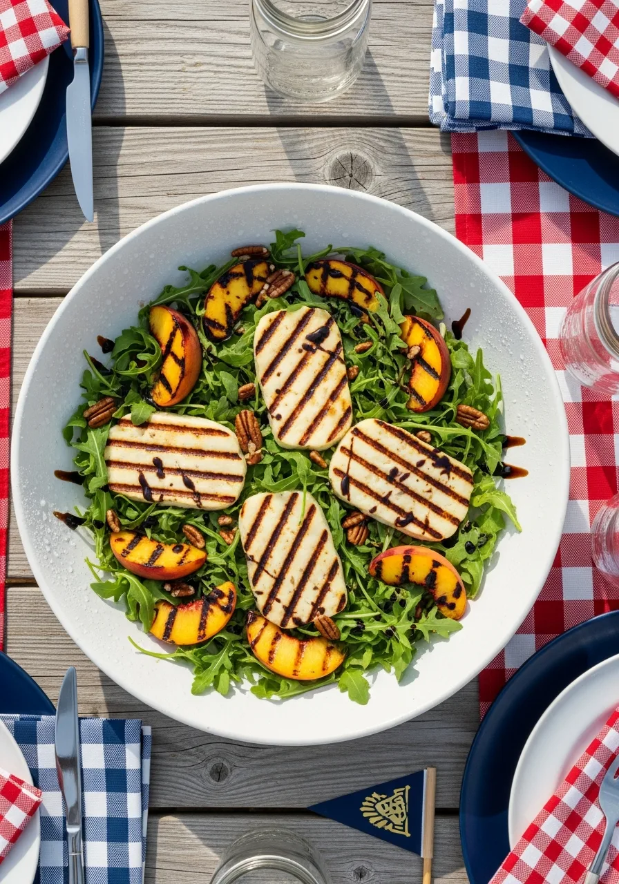 19. Grilled Halloumi Peach Salad