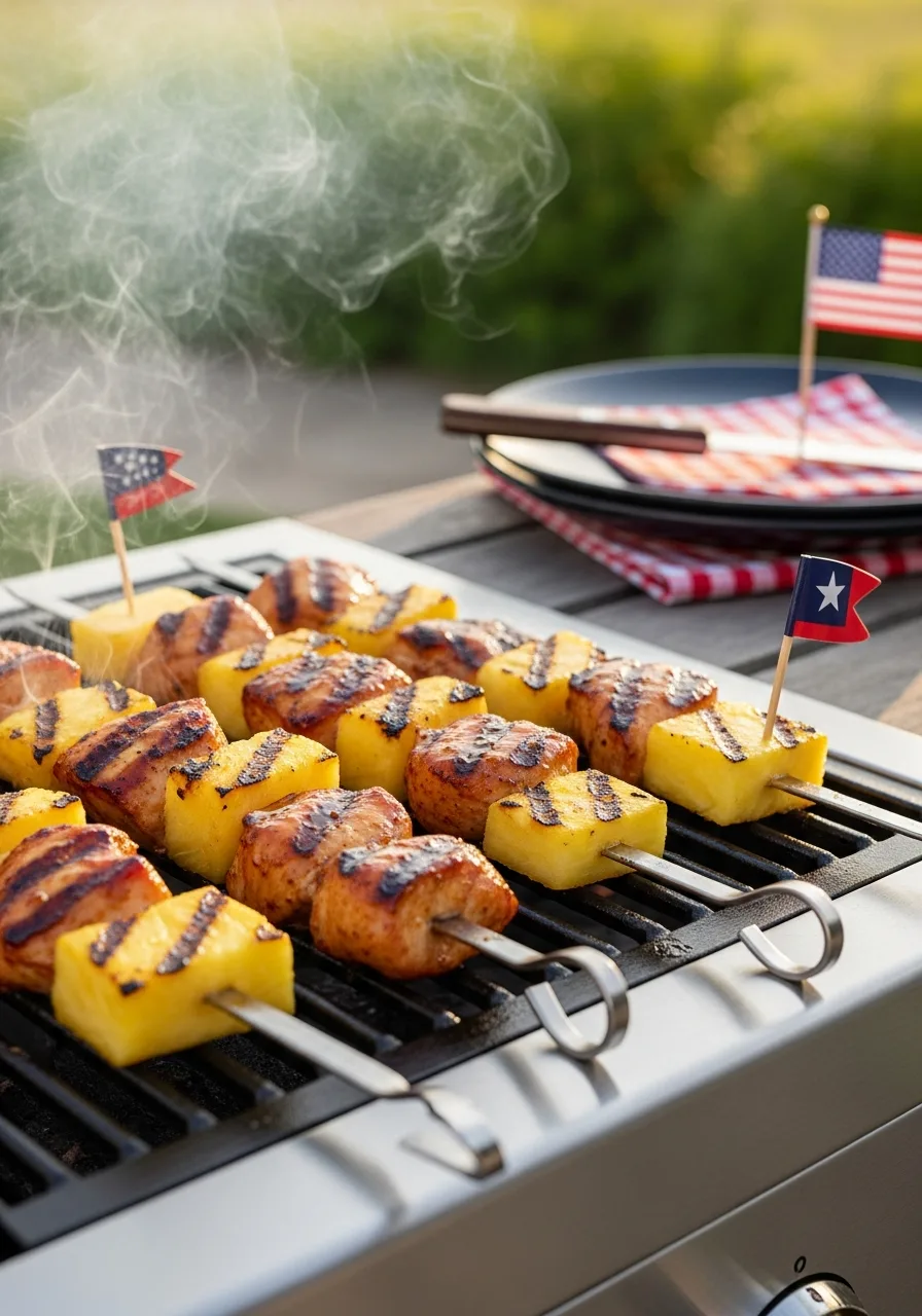24. Grilled Pineapple Chicken Skewers