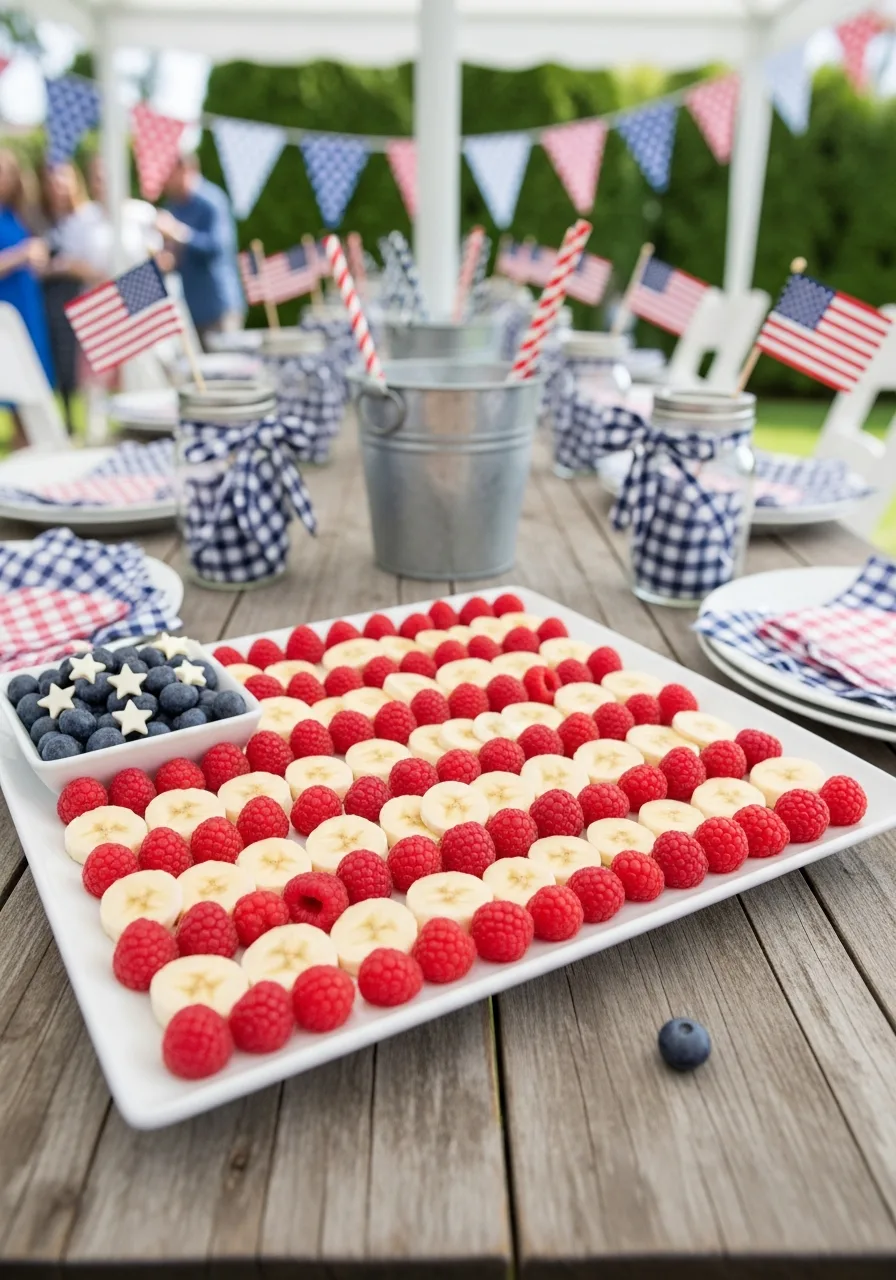 32. Flag Patterned Fruit Platter