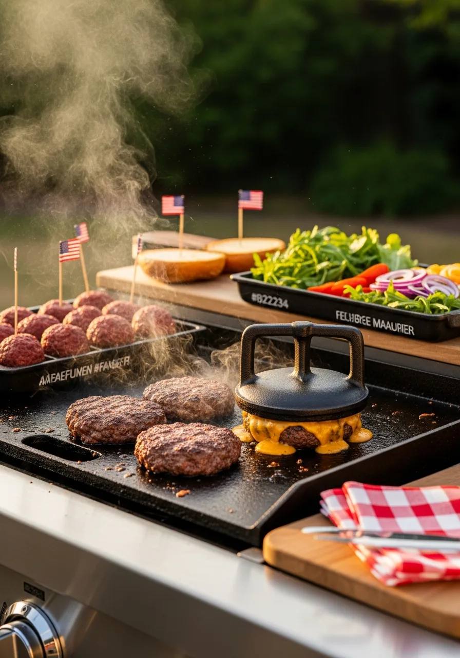4. Cast Iron Smash Burger Station