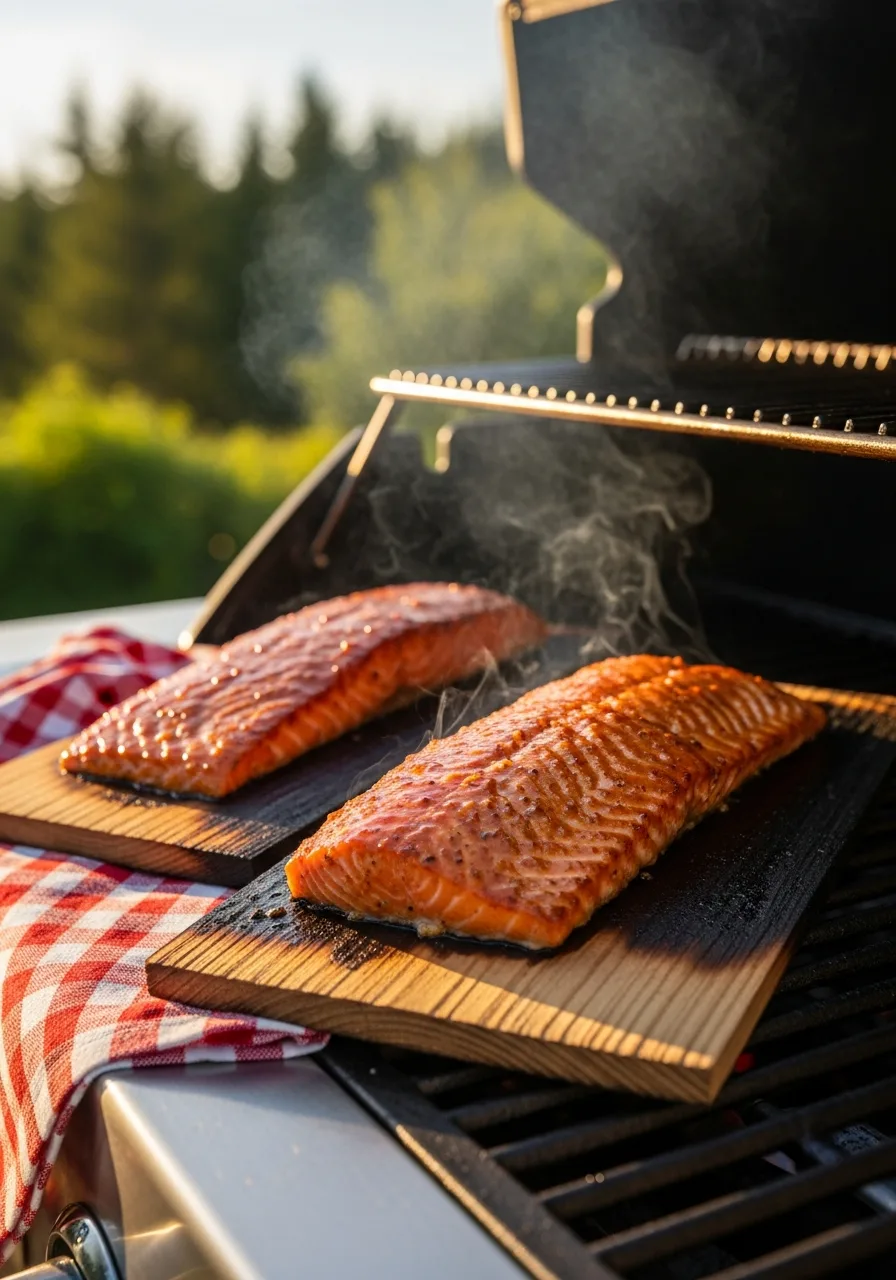 6. Bourbon Glazed Salmon Planks