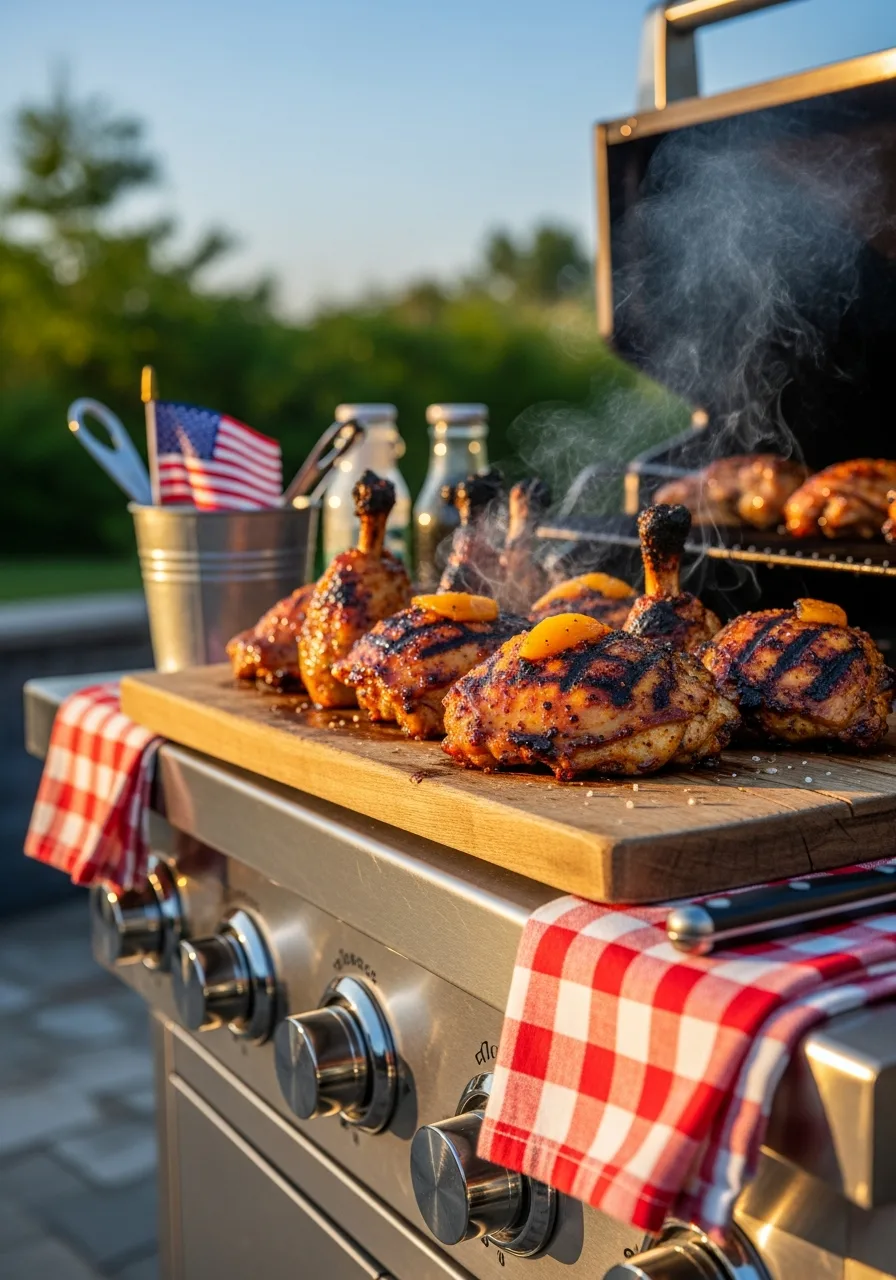 7. Smoked Peach Glazed Chicken