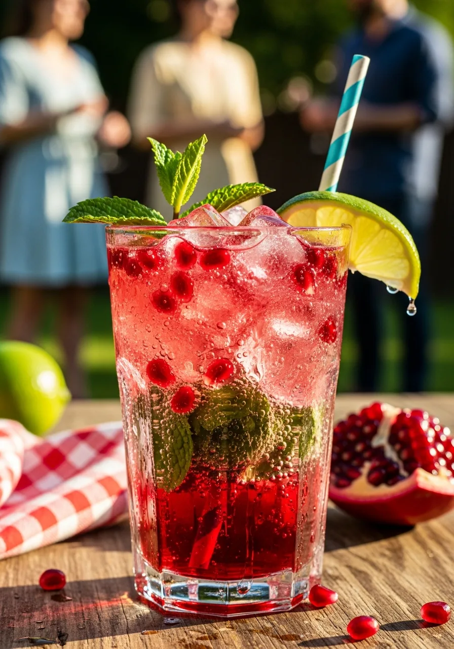15. Pomegranate Mojito Mocktail