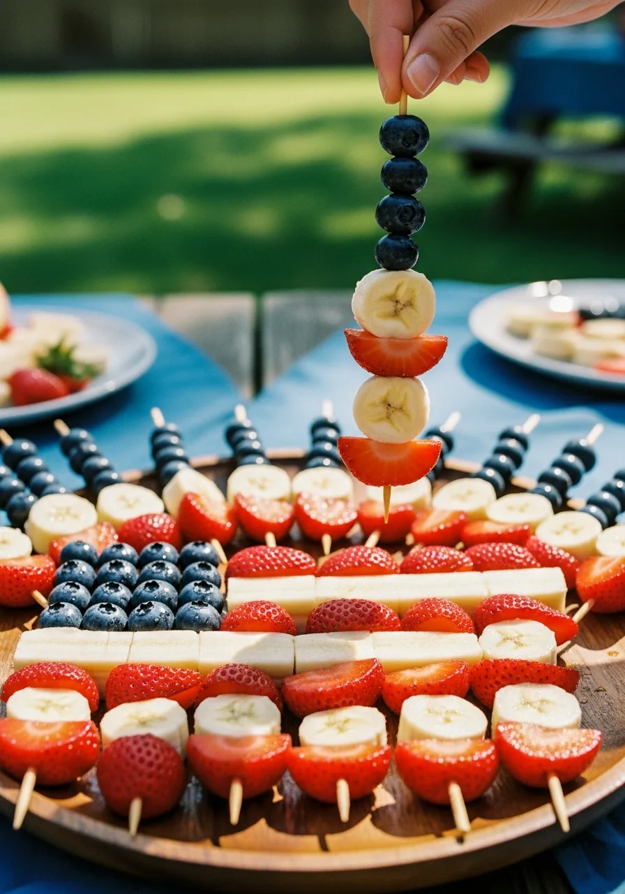 16. Flag Fruit Skewers