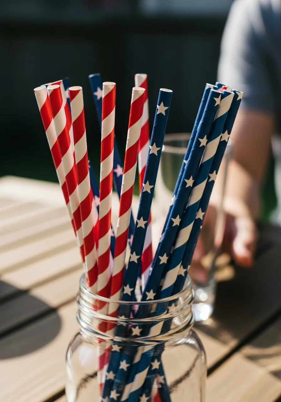23. Patriotic Paper Straws