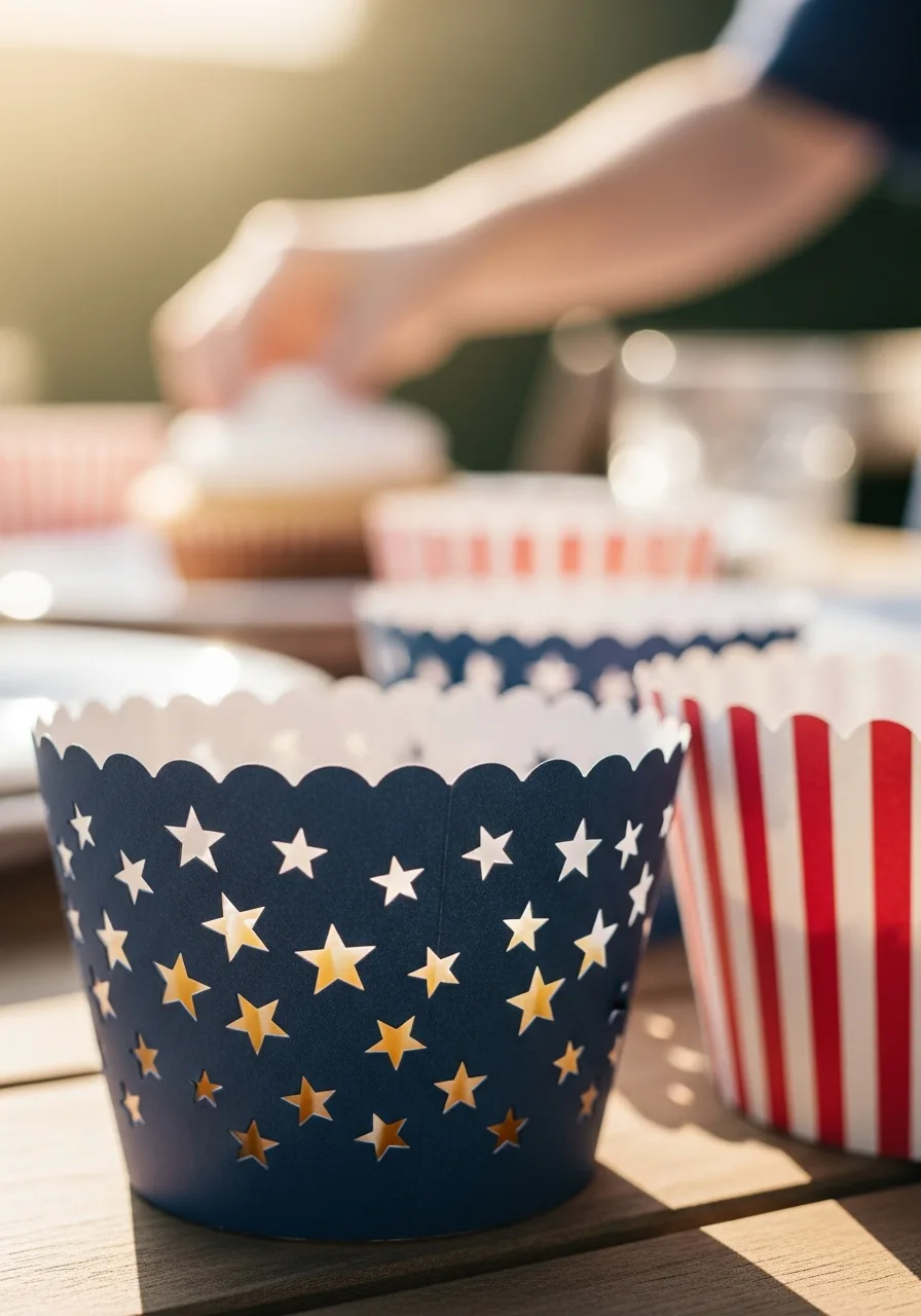 36. Patriotic Cupcake Wrappers