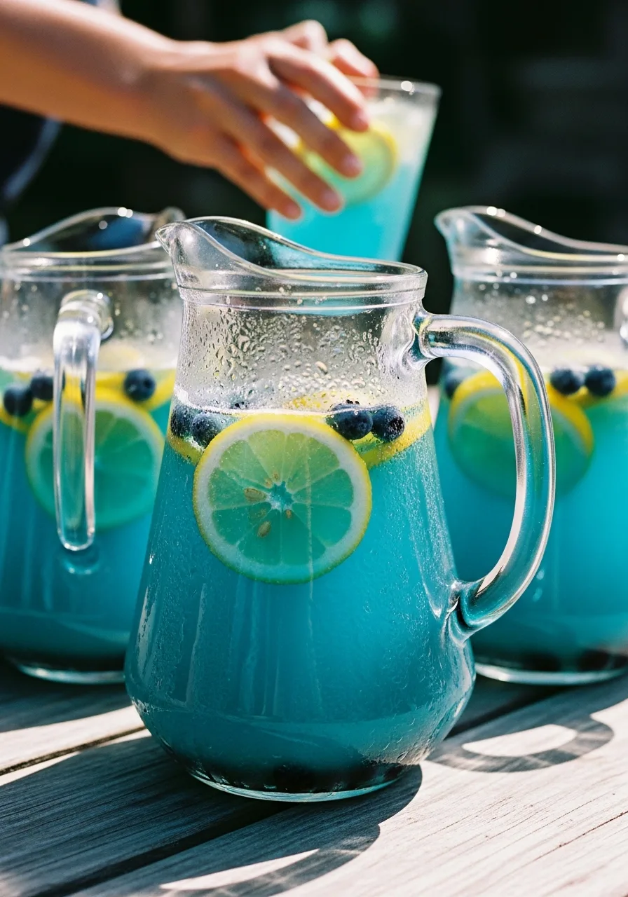 49. Blue Lemonade Pitchers