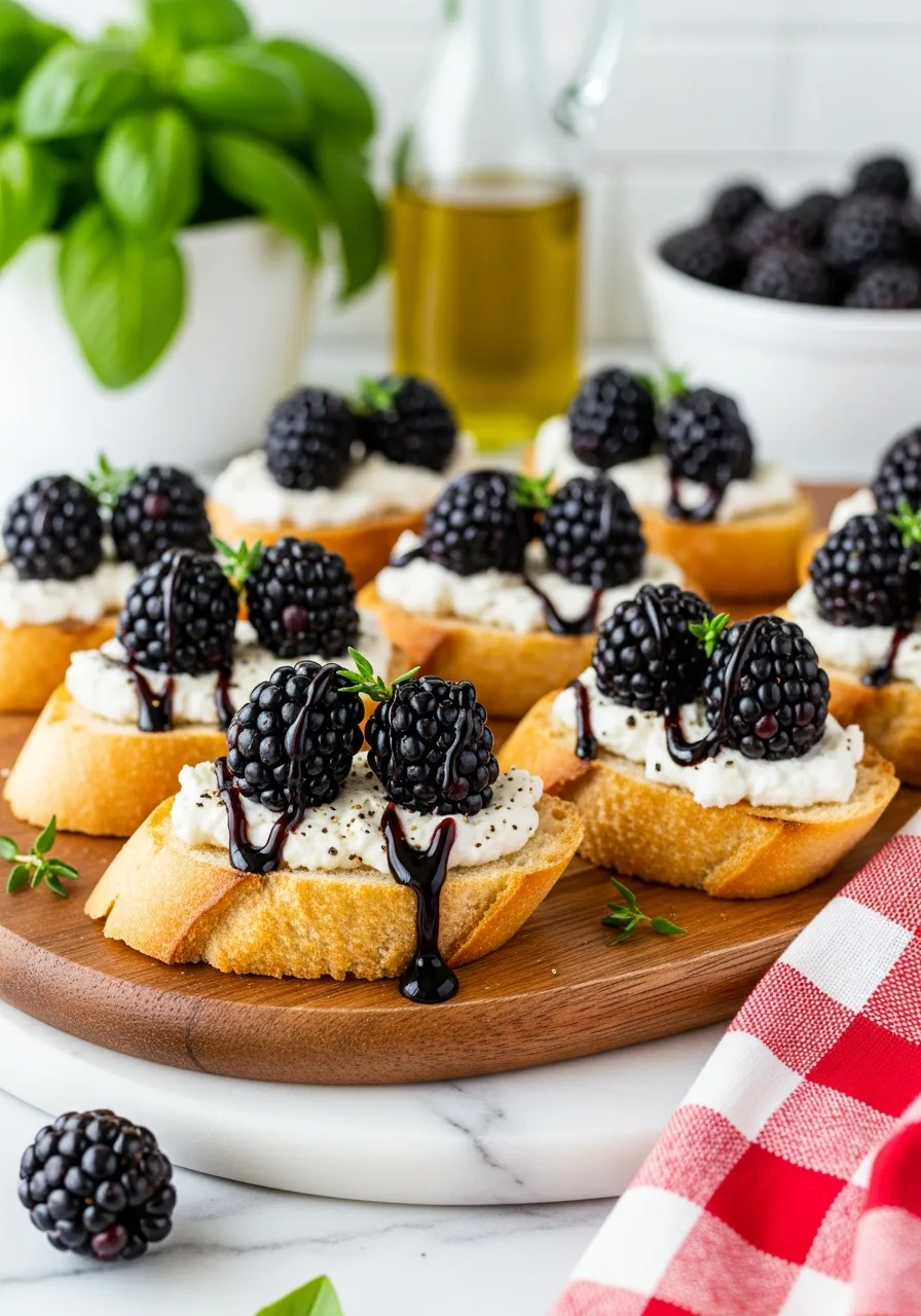 13. Blackberry Goat Cheese Crostini