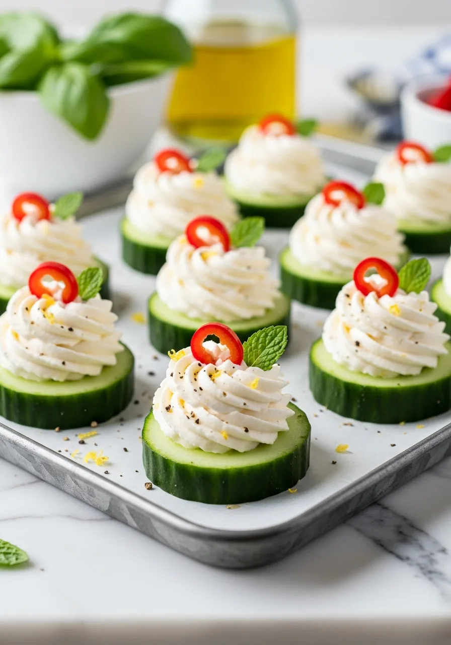 15. Whipped Feta Cucumber Rounds