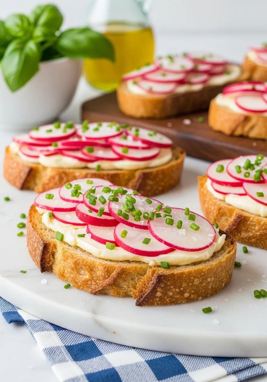 19. Radish and Chive Butter Toasts