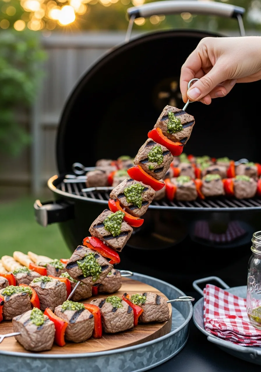 27. Grilled Steak Chimichurri Skewers