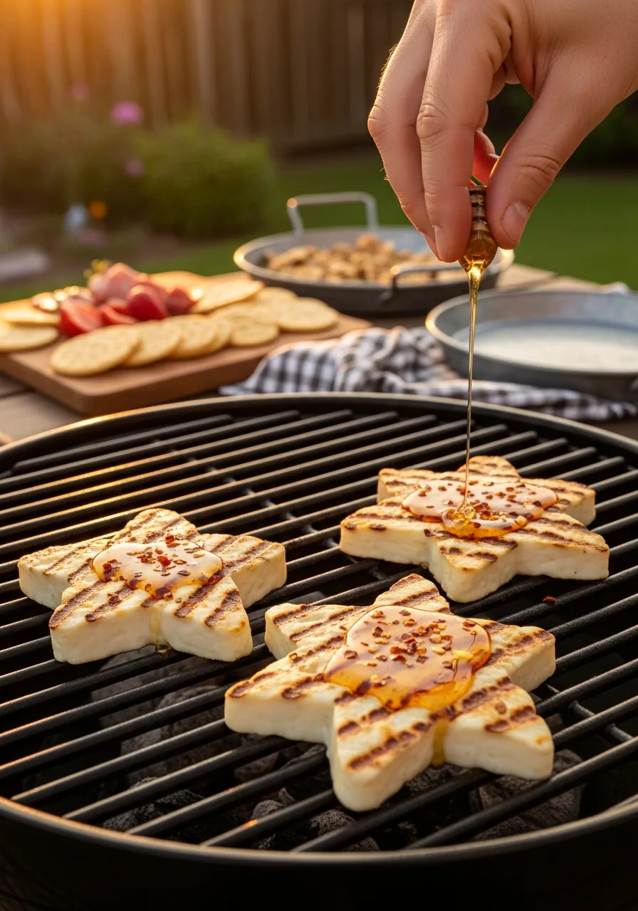 28. Honey Glazed Halloumi Stars