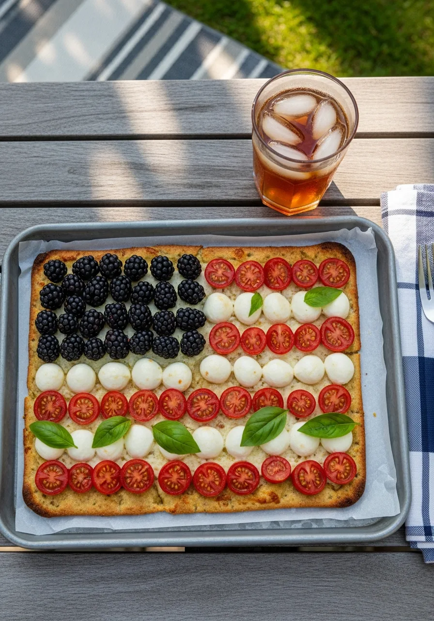 4. Flag Inspired Caprese Flatbread