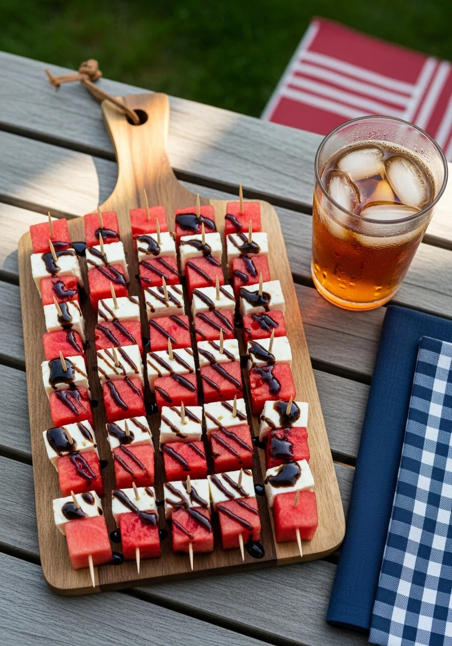 41. Watermelon Feta Balsamic Cubes