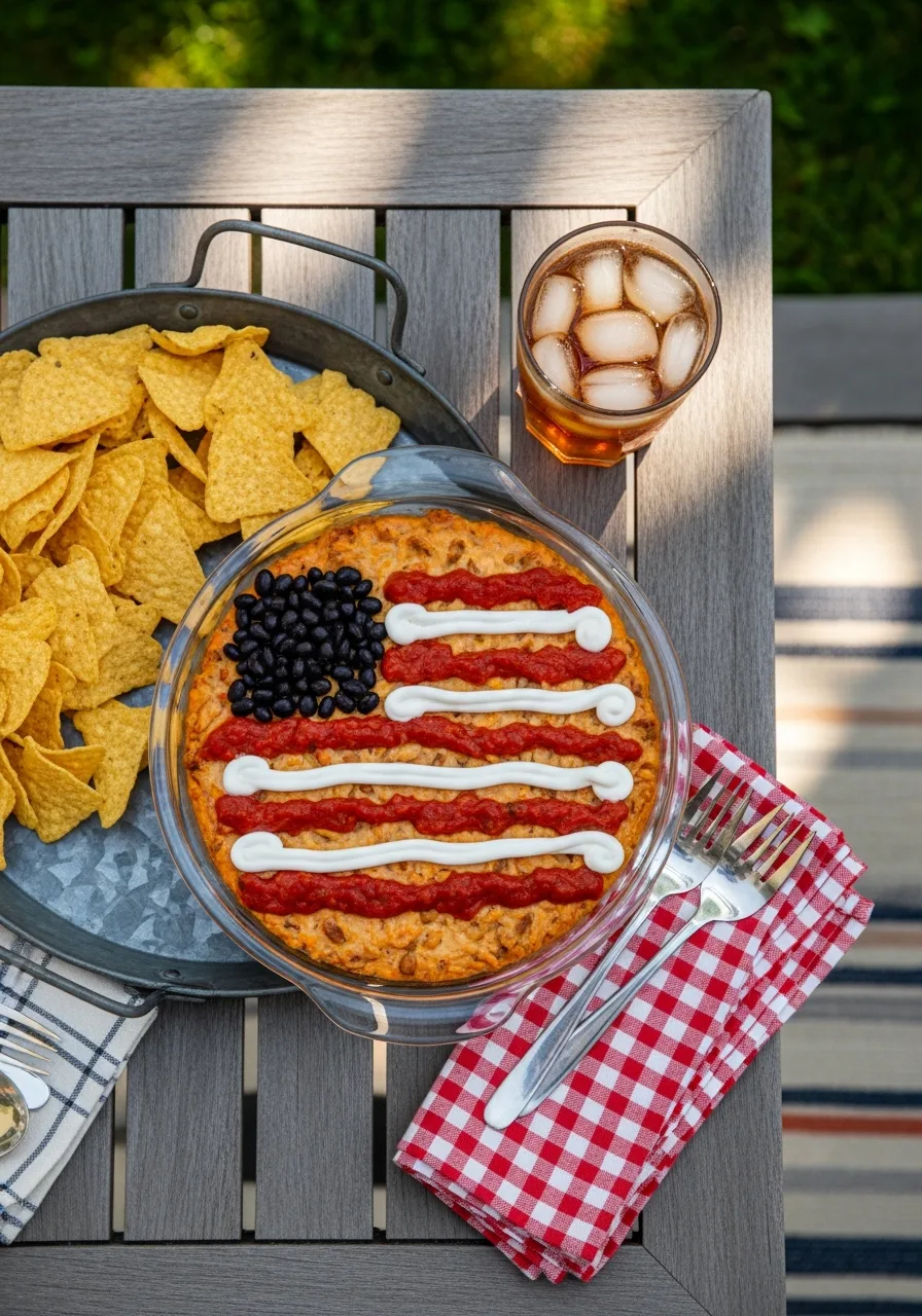 43. Patriotic Layered Bean Dip