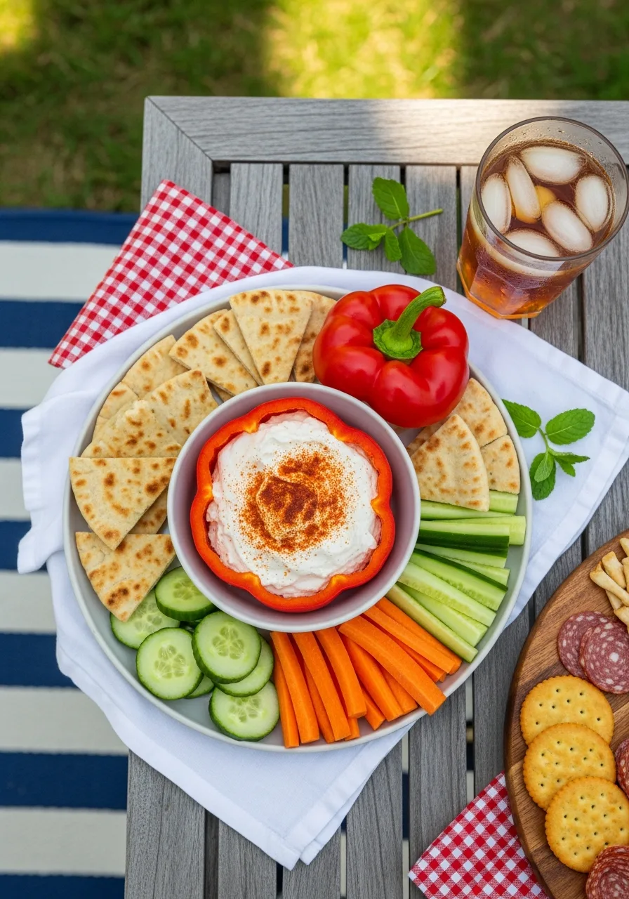 48. Smoky Red Pepper Pita Dip