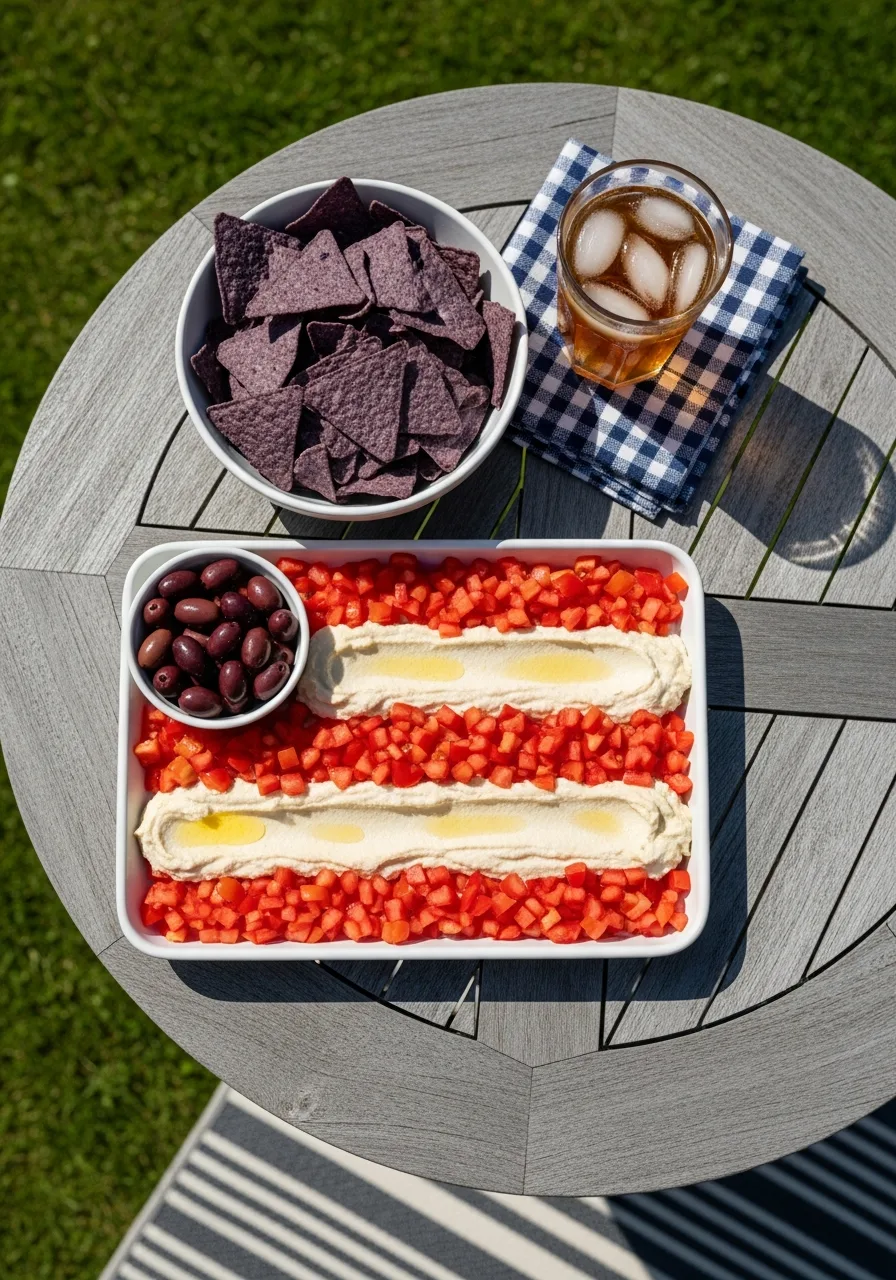 5. Layered Mediterranean Flag Dip