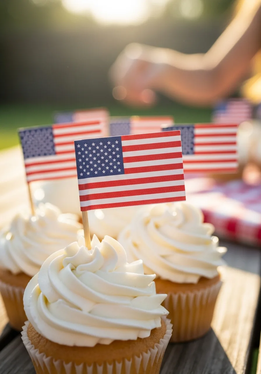 17. Flag Cupcake Toppers