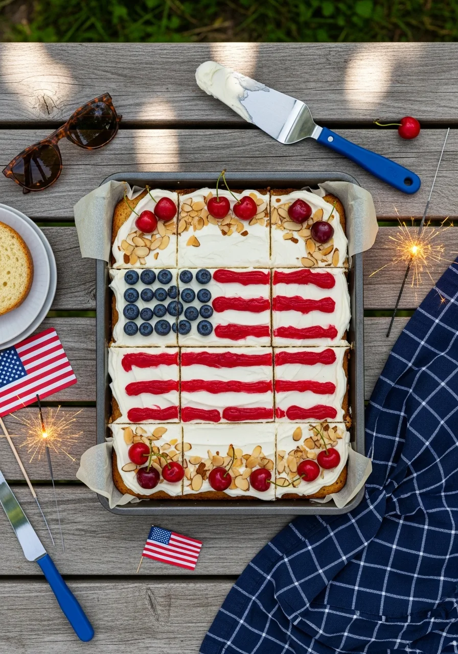 12. Almond Cream Cherry Sheet Cake