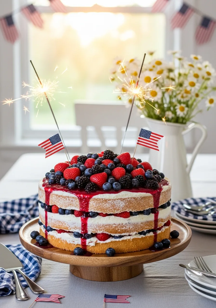 15. Naked Triple Berry Sponge