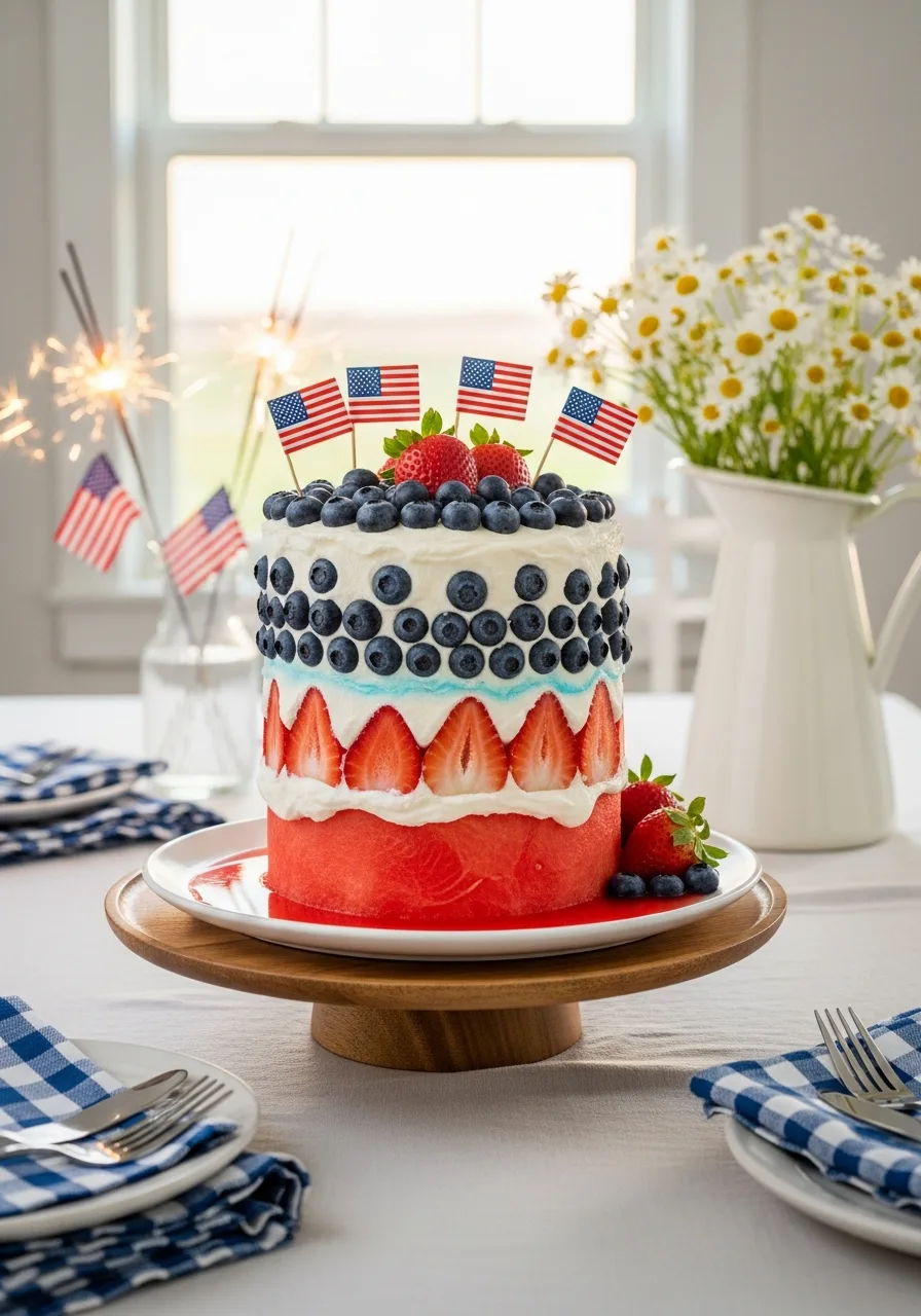 16. Fresh Watermelon Fruit Cake